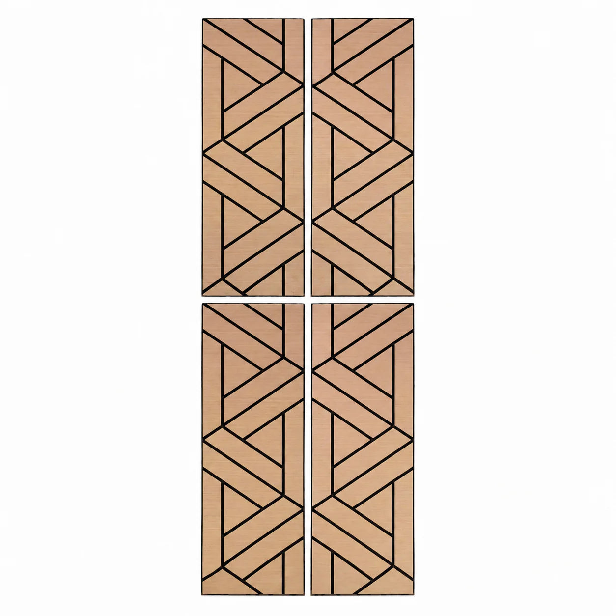 Close-up view of Walnut acoustic self adhesive lattice wall panels pack of 4 from Solid Furniture UK highlighting rich wood grain and premium finish texture