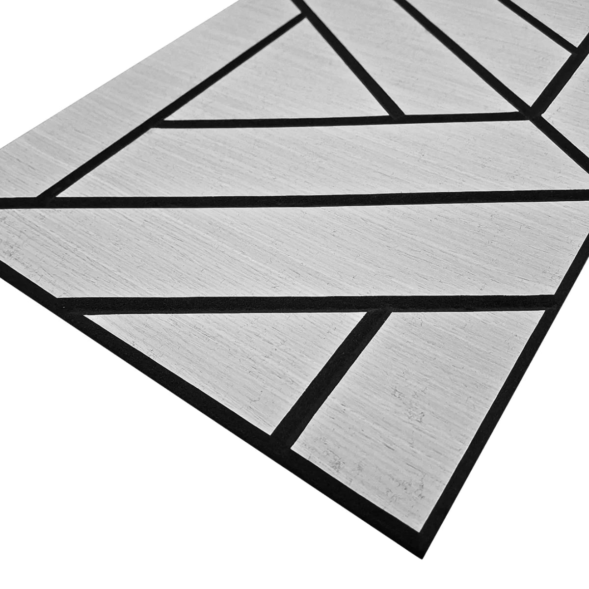Close-up view of Grey Oak acoustic self adhesive lattice wall panels pack of 4 from Solid Furniture UK showing modern grey wood texture and smooth finish detail