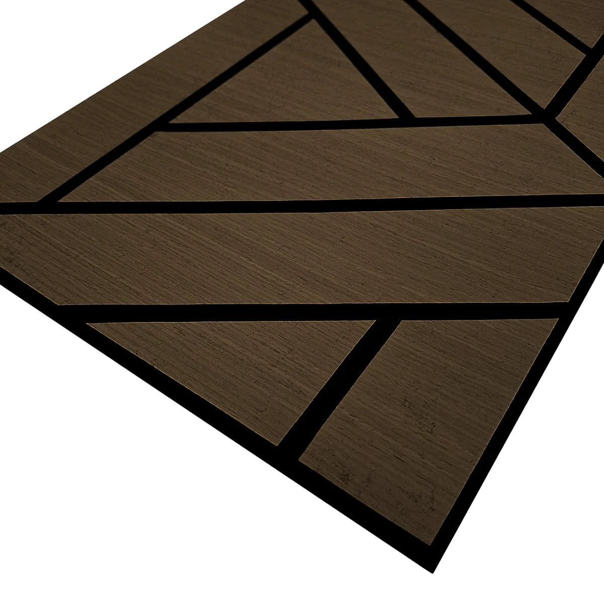 Close-up view of Smoked Oak acoustic self adhesive lattice wall panels pack of 4 from Solid Furniture UK showing natural wood grain and refined acoustic felt backing