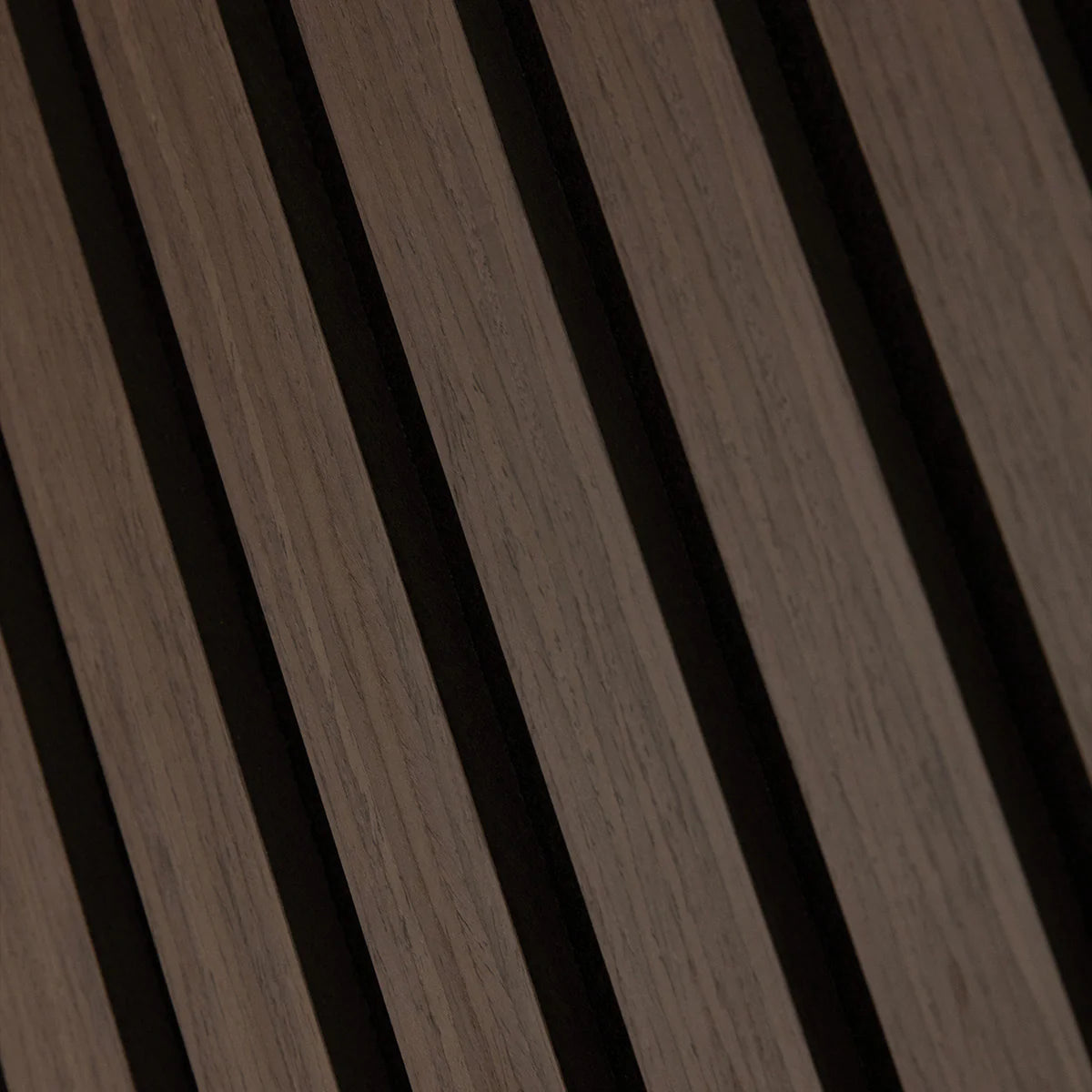 Acoustic slatted large wall panel in walnut, 60 by 280 cm, sound-absorbing wall panel for home and office | Solid Furniture UK