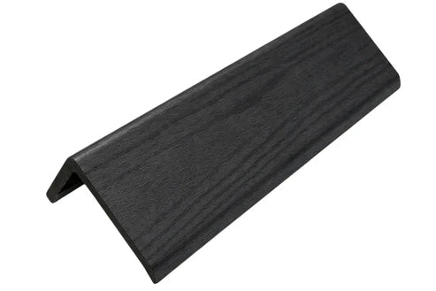 Acoustic Slatted Wall Panel End Trim Black main view for clean and seamless wall panelling finish solid furniture UK
