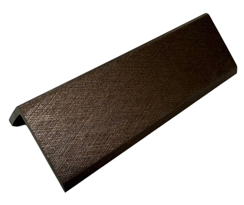 Acoustic Slatted Wall Panel End Trim Metallic Brown main view for seamless and professional wall panelling finish solid furniture UK