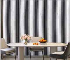 Acoustic slatted wall panel white marble full view