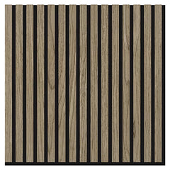 Dark oak 3D square acoustic wall panel 60x60 cm by Solid Furniture UK with HDF core for modern interiors, adding warmth and structure