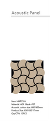 Acoustic wall panel 3D wave oak finish 60x60 cm dimensions by Solid Furniture UK showing panel size and thickness