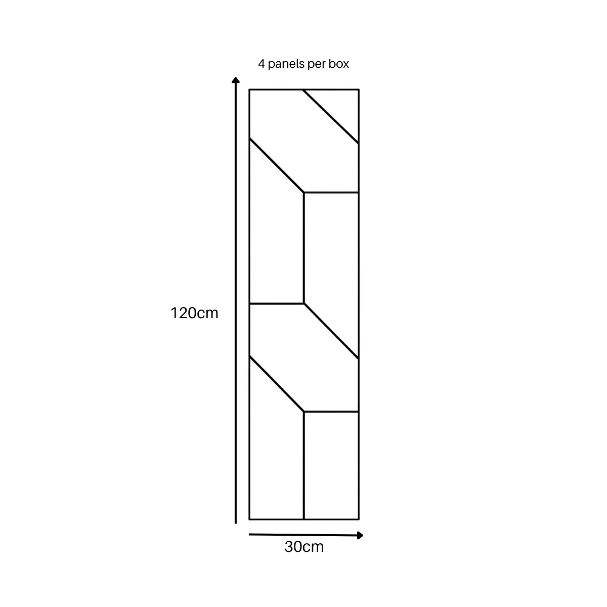 Acoustic wall panel UK showing 120cm x 30cm dimensions by Solid Furniture UK