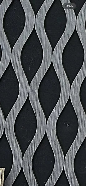 Close-up of Dark Grey Acoustic Waved Wall Panels 60x240 by Solid Furniture UK highlighting HDF material, textured waved surface, and slatted detailing