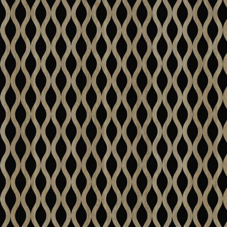 Dark oak acoustic waved wall panel 60x240 cm installed in a modern living room for sound absorption and stylish interior design