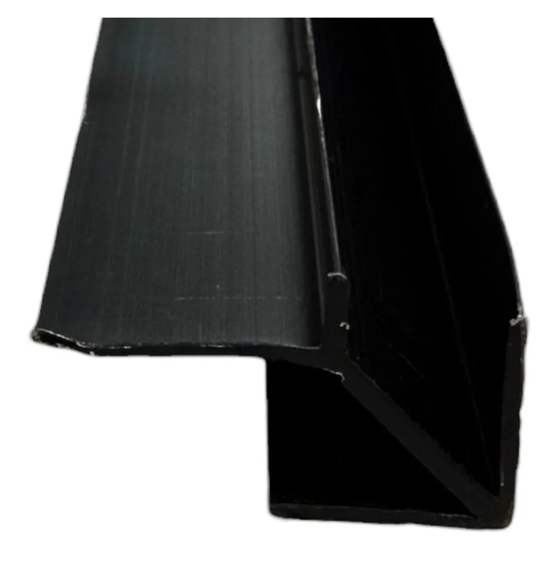 Black aluminium corner strip for wall panels – side view highlighting profile shape and clean edge finishing for WPC wall panels solid furniture UK