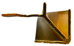 Gold aluminium corner strip for wall panels – side view highlighting profile shape and elegant finishing for WPC wall panels by Solid Furniture UK