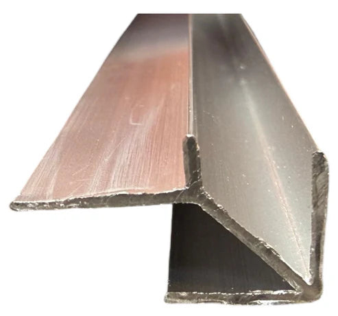 Silver aluminium corner strip for wall panels – main view showing modern edge finishing trim for kitchen and bathroom wall panels by Solid Furniture UK