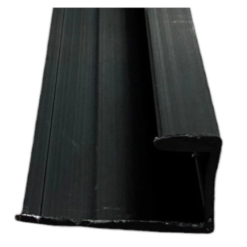 Black aluminium end strip for wall panels – main view showing modern finishing trim for clean panel edges in kitchen and bathroom wall panels by Solid Furniture UK