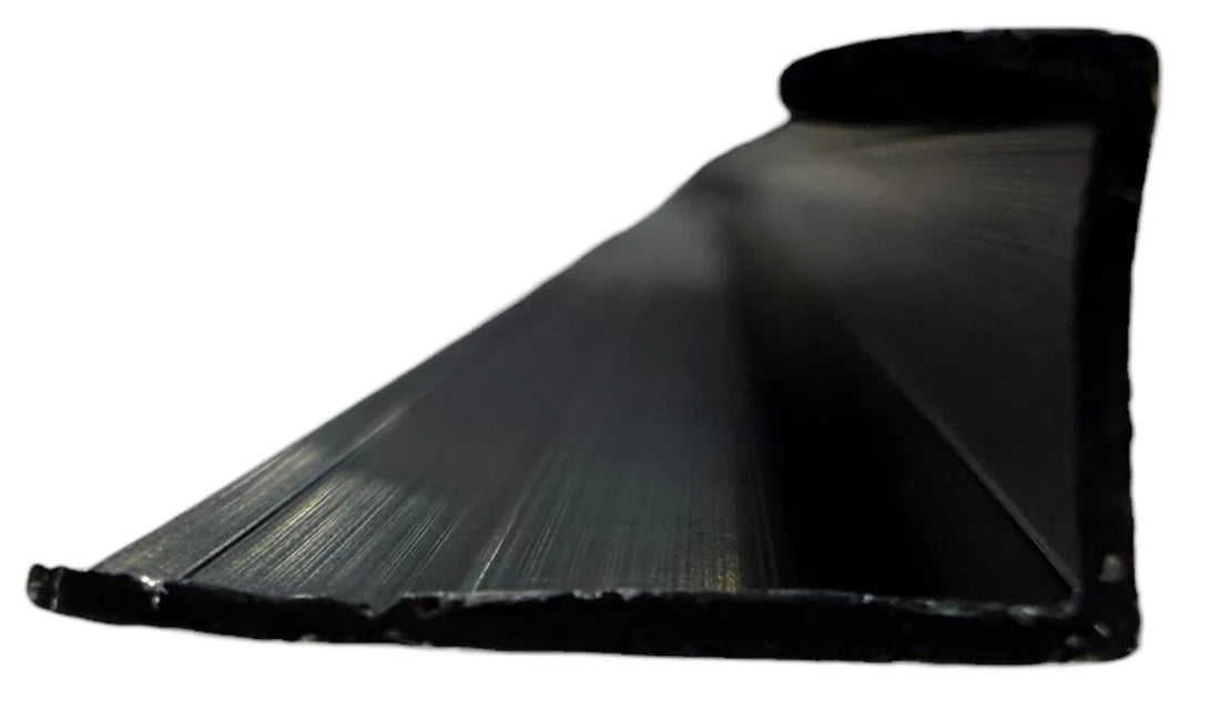 Black aluminium end strip for wall panels – side view highlighting profile design for neat edge finishing on PVC wall panels by Solid Furniture UK