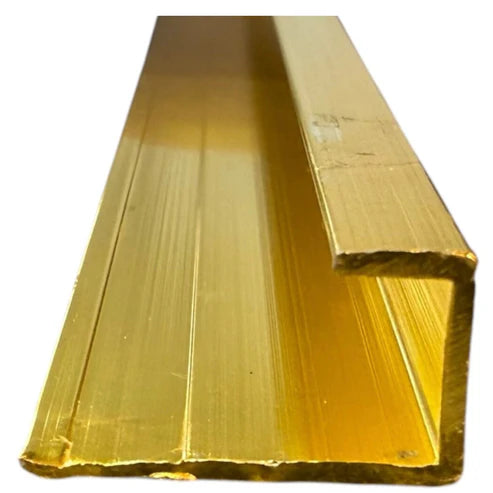 Gold aluminium end strip for wall panels – main view showing premium finishing trim for clean panel edges in kitchen and bathroom wall panels by Solid Furniture UK
