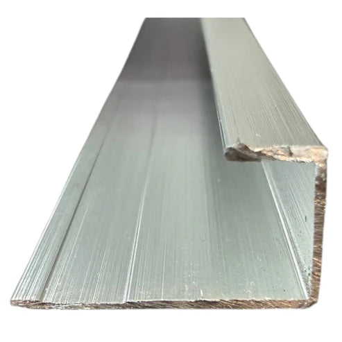 Silver aluminium end strip for wall panels – main view showing modern finishing trim for clean panel edges in kitchen and bathroom wall panels by Solid Furniture UK
