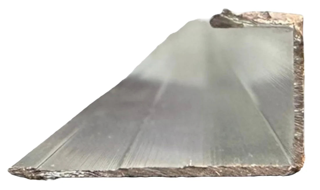 Silver aluminium end strip for wall panels – side view highlighting profile design for neat edge finishing on WPC wall panels by Solid Furniture UK