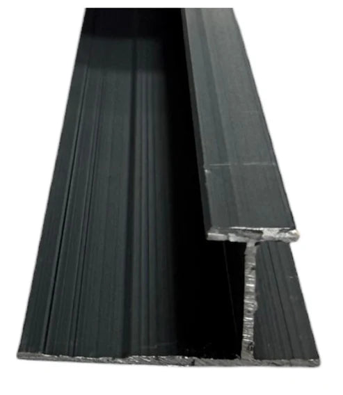 Black aluminium I strip for wall panels – main view showing modern joining trim for seamless panel connection in kitchen and bathroom wall panels by Solid Furniture UK