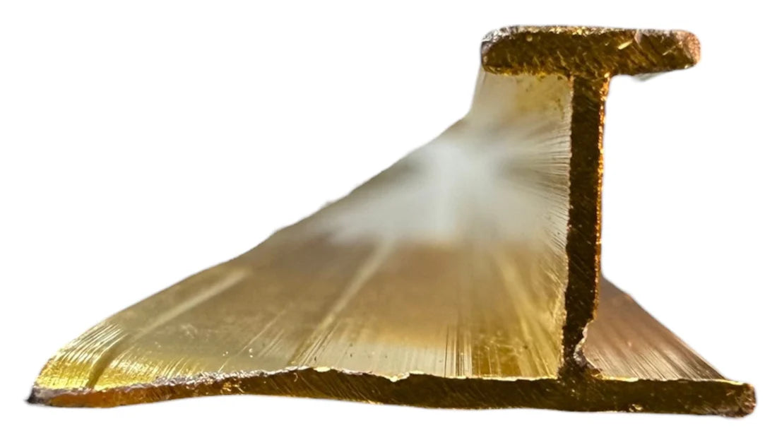 Gold aluminium I strip for wall panels – main view showing premium joining trim for seamless panel connection in kitchen and bathroom wall panels by Solid Furniture UK