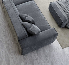 Aluxo Dakota 4 seater with Chaise in Charcoal Boucle - SOLID FURNITURE LTD