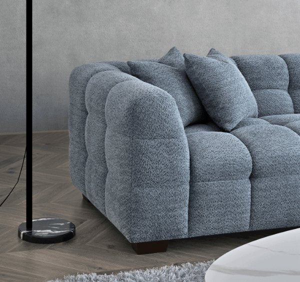 Aluxo Tribeca Corner Group in Iron Boucle Fabric - SOLID FURNITURE LTD