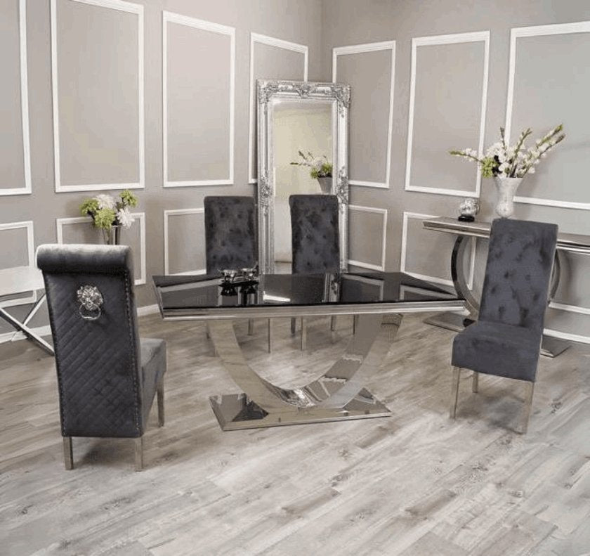 Arial Chrome Dining Table - SOLID FURNITURE LTD