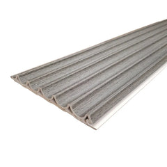 Close-up of Ash Grey Wave Wall Panels showing textured WPC surface and interlocking design solid furniture uk