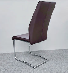 Atlantis Dining Chair side view showing modern chrome frame and upholstered design – Solid Furniture UK