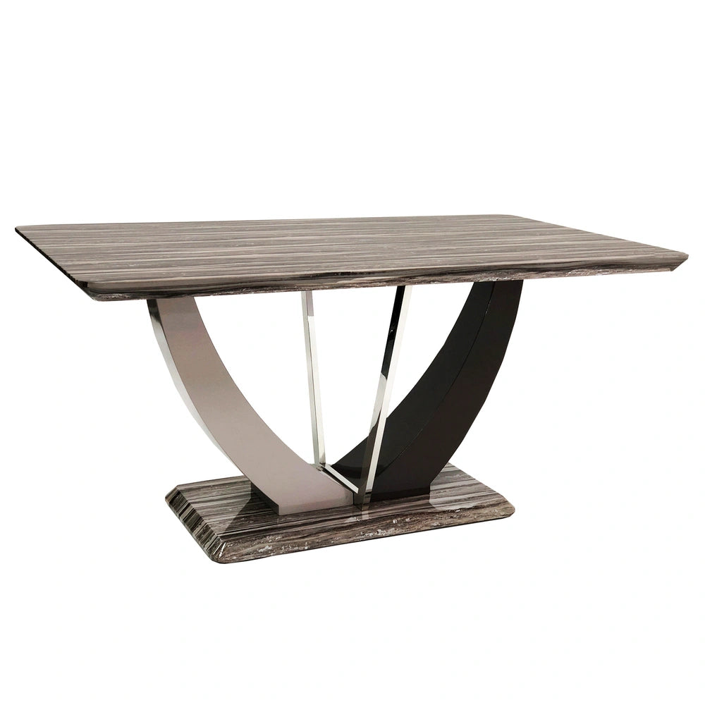 Modern Atlantis dining table with marble-effect brown top and U-shaped base, stylish and durable dining table for contemporary interiors – Solid Furniture UK