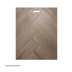 Aurevia Smoked Oak Herringbone LVT Flooring with 750 × 150 mm plank design from Solid Furniture UK
