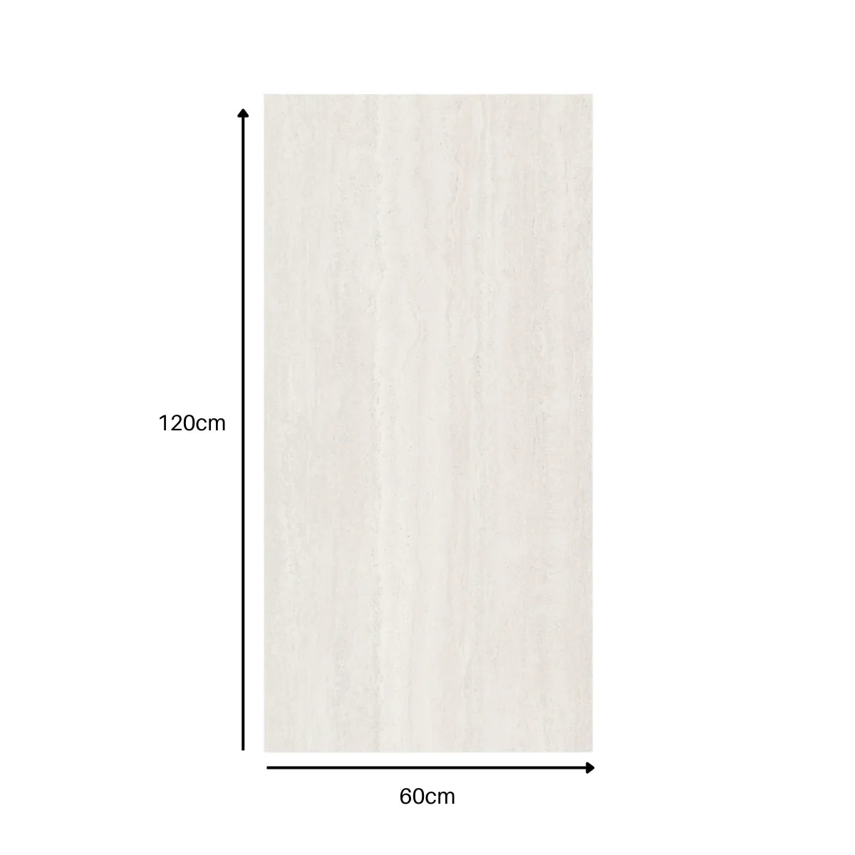 Beige MCM Travertine Stone Wall Tiles 120 x 60cm pack of 4 by Solid Furniture LTD showing precise tile dimensions, thickness, and approximate coverage per panel