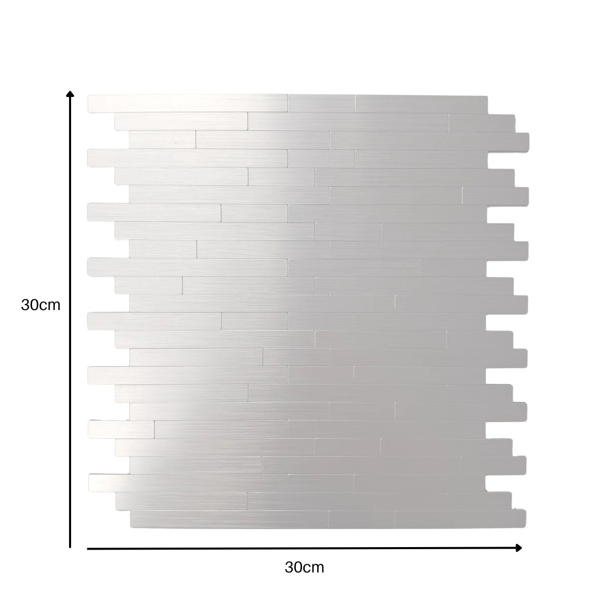 Full view of Black Brick Mosaic Wall Tiles with sleek black finish, brick-style mosaic pattern, tile size 30cm x 30cm, ideal for kitchens, bathrooms, and feature walls solid furniture UK