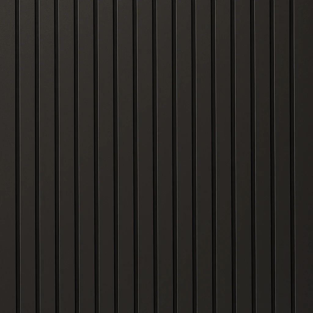 Black color slat wall panel 240cm x 32cm with acoustic felt backing solid furniture UK