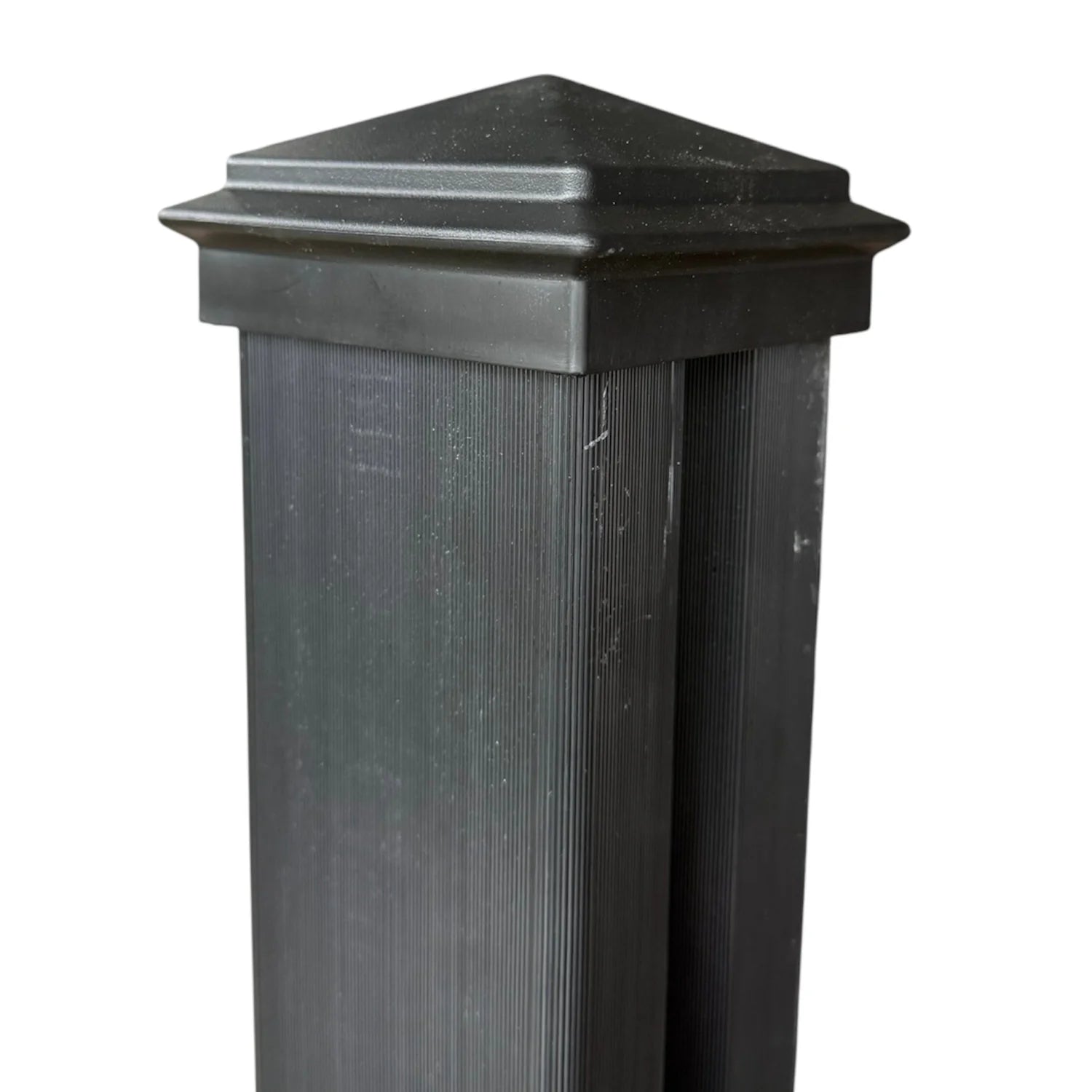 Black Composite Fence Post by Solid Furniture UK for secure and durable garden fence installation