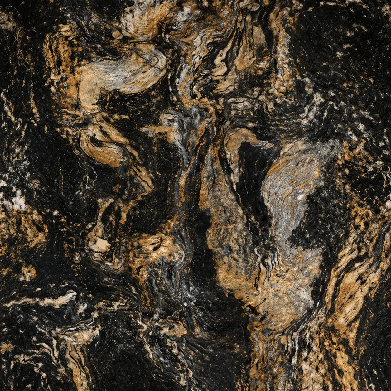 Close-up view of Black and Gold marble effect PVC wall panel finish by Solid Furniture UK