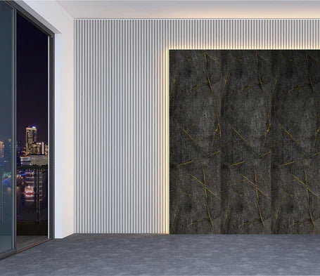 PVC Wall Panels – Black & Gold 60x240cm | Waterproof & Easy Install Solid Furniture UK