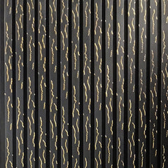 Close-up of 60x240cm black gold vein acoustic wall panel by Solid Furniture LTD highlighting detailed texture and striking gold vein accents