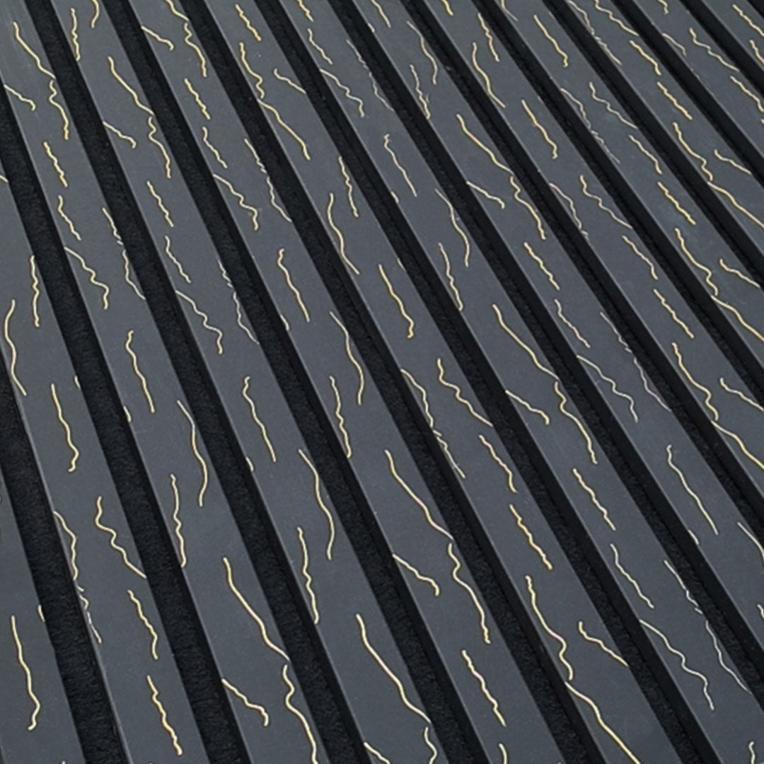 Premium 60x240cm black gold vein acoustic wall panels by Solid Furniture LTD showcasing sleek black finish with luxurious gold veins