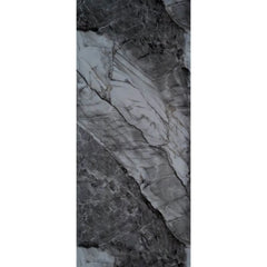 Close-up of black and grey gloss shower wall panel finish by Solid Furniture UK