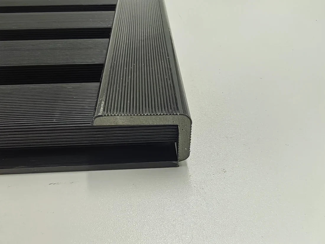 Black Wall Panel End Trim 240cm – Composite Edge Trim | Solid Furniture UK (Installed View)