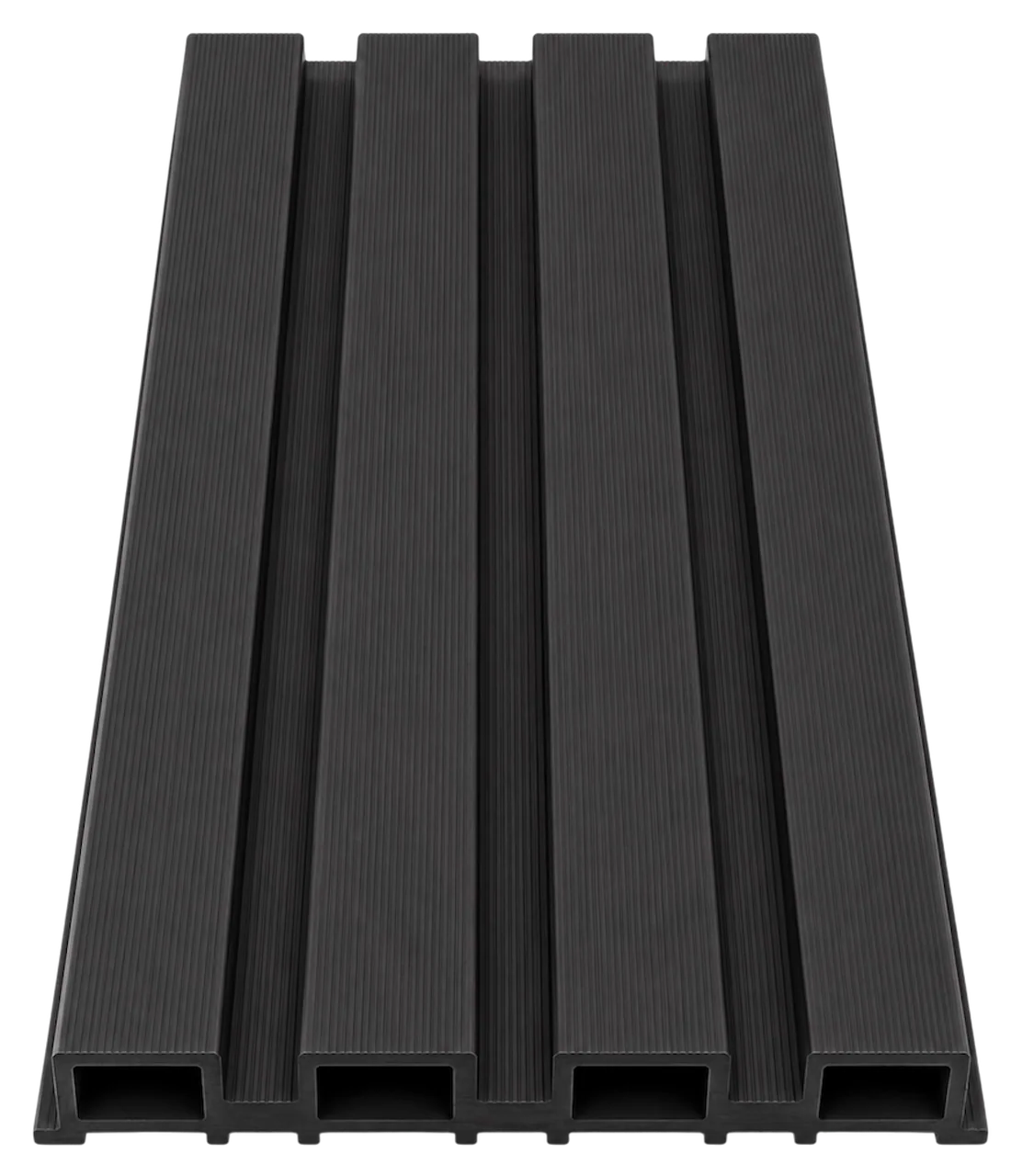 Black waterproof WPC exterior wall panels in 180cm and 290cm lengths by Solid Furniture UK