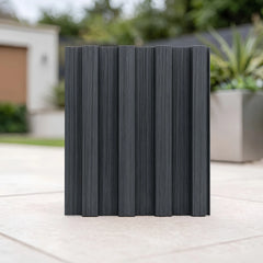 Black wood-effect WPC wall panels 15×240cm pack of 16 – Solid Furniture UK
