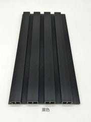 Front view of black WPC outdoor wall panel 180cm and 290cm in the UK by Solid Furniture LTD, displaying clean lines and modern structured exterior design
