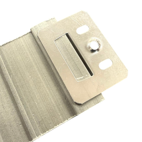 Back view of outdoor wall panel bracket showing screw fixing point for secure wall mounting system