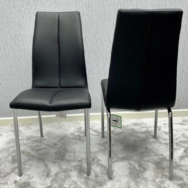 Carlo modern black dining chair from Solid Furniture UK – set of 4 sleek contemporary dining chairs for home interiors