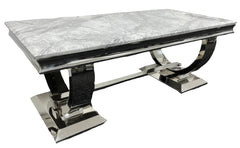 Chelsea 1.2M coffee table side view with chrome base, Solid Furniture UK