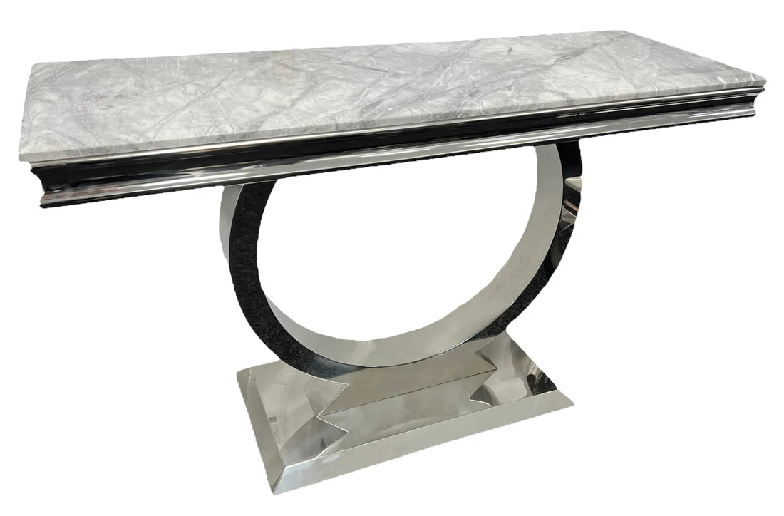 Top view of Chelsea Console Table showing marble or ceramic tabletop by Solid Furniture UK