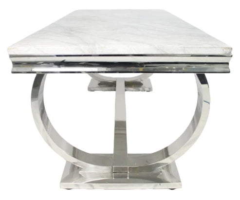 Chelsea dining table base with sturdy chrome frame by Solid Furniture UK