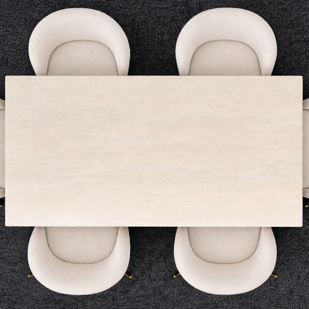 Chelsea cream marble dining table by Solid Furniture UK