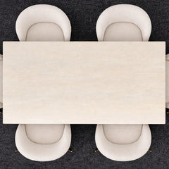 Chelsea cream marble dining table by Solid Furniture UK