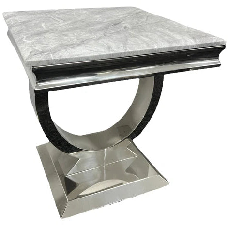 Chelsea lamp table polished chrome base main view | Solid Furniture UK